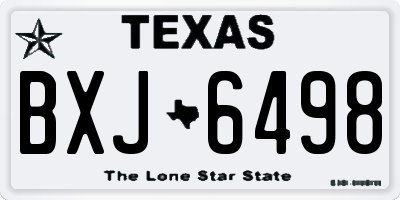 TX license plate BXJ6498