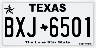 TX license plate BXJ6501
