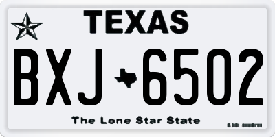 TX license plate BXJ6502