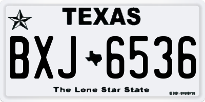 TX license plate BXJ6536