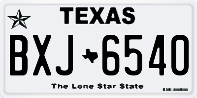 TX license plate BXJ6540