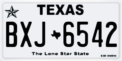 TX license plate BXJ6542