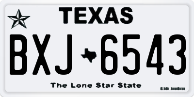 TX license plate BXJ6543