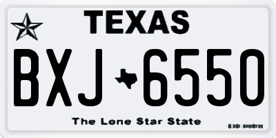 TX license plate BXJ6550