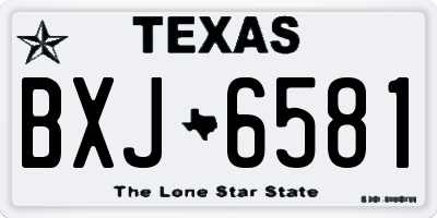 TX license plate BXJ6581