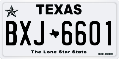 TX license plate BXJ6601