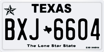 TX license plate BXJ6604