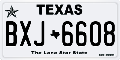 TX license plate BXJ6608