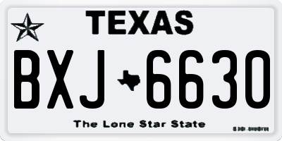 TX license plate BXJ6630