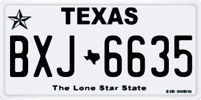 TX license plate BXJ6635