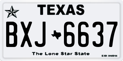 TX license plate BXJ6637
