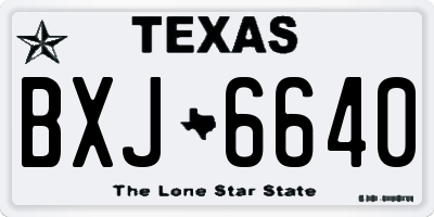 TX license plate BXJ6640