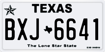 TX license plate BXJ6641