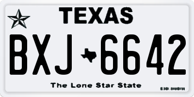 TX license plate BXJ6642