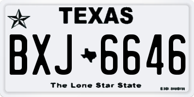 TX license plate BXJ6646