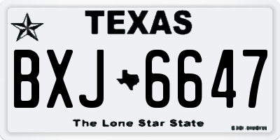TX license plate BXJ6647