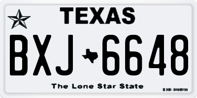 TX license plate BXJ6648