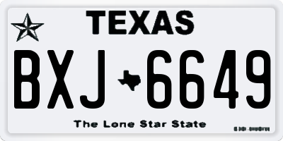 TX license plate BXJ6649