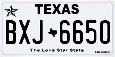 TX license plate BXJ6650