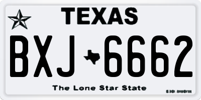 TX license plate BXJ6662