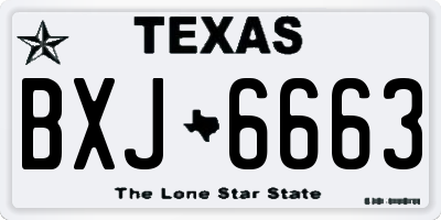TX license plate BXJ6663
