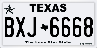 TX license plate BXJ6668