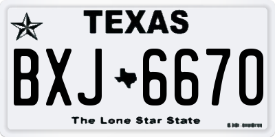 TX license plate BXJ6670