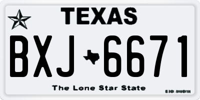 TX license plate BXJ6671
