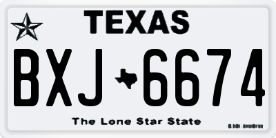 TX license plate BXJ6674