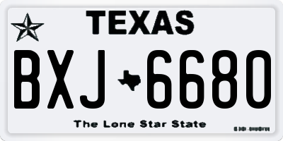 TX license plate BXJ6680