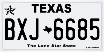 TX license plate BXJ6685