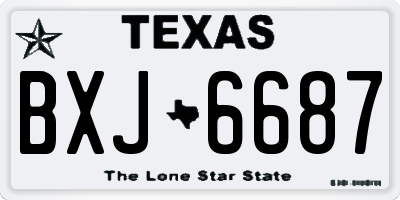 TX license plate BXJ6687