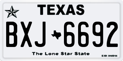 TX license plate BXJ6692