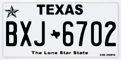 TX license plate BXJ6702