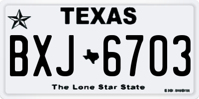 TX license plate BXJ6703