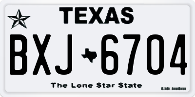 TX license plate BXJ6704