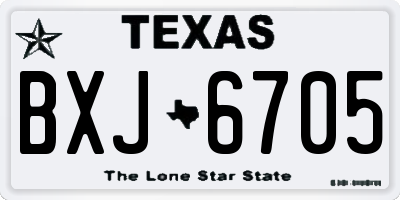 TX license plate BXJ6705