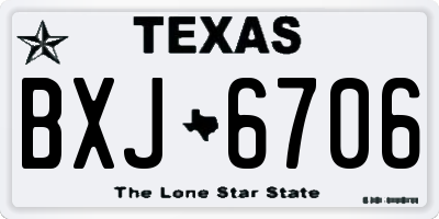 TX license plate BXJ6706