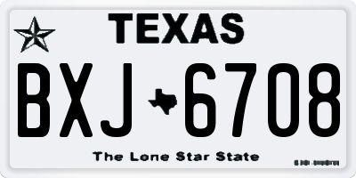 TX license plate BXJ6708