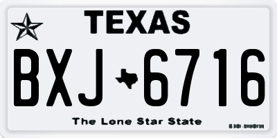 TX license plate BXJ6716