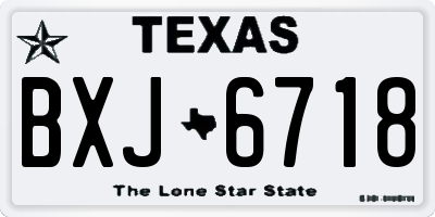 TX license plate BXJ6718