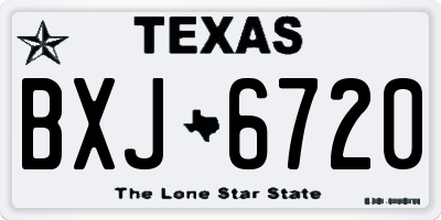 TX license plate BXJ6720