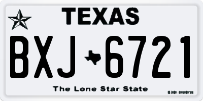 TX license plate BXJ6721