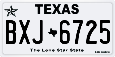 TX license plate BXJ6725