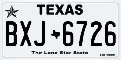 TX license plate BXJ6726