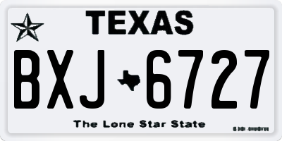TX license plate BXJ6727