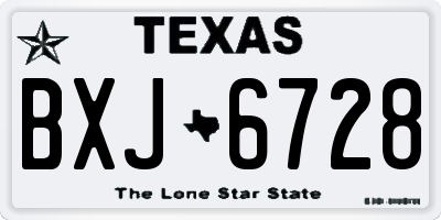 TX license plate BXJ6728