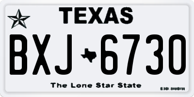 TX license plate BXJ6730