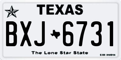 TX license plate BXJ6731