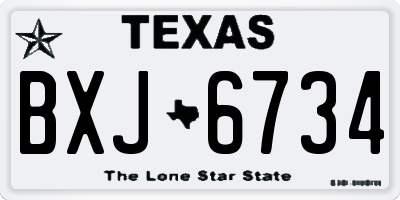 TX license plate BXJ6734